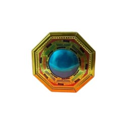 Wood Bagua Mirror for Vastu Feng Shui – Convex Bagua Pakwa Mirror for Positive Energy & Protection